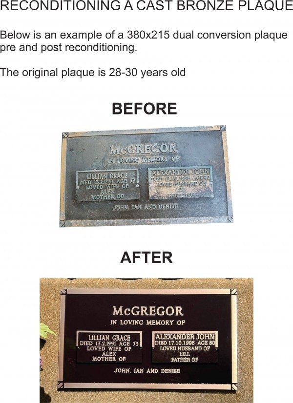 Reconditioned Plaque examples-portrait style