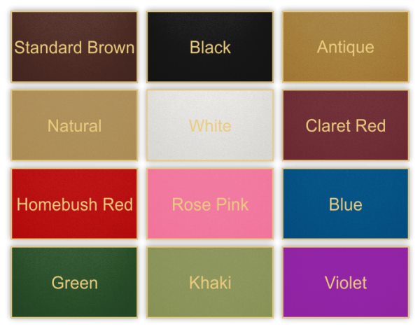 Colour Options - Standard range