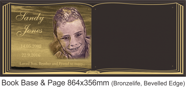 Book Base and Page 864x356mm Bronzelife-Bev Edge