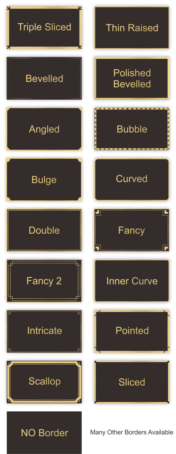 Web- Border options - standard range