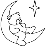 Moon and teddy bear