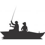 Couple in fishing boat