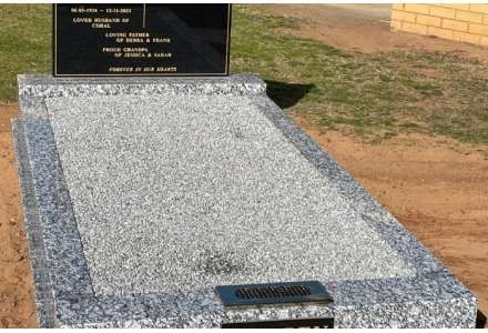 Opal white kerbs and ashlar black headstone