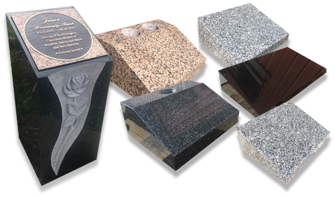 Examples of our granite desks and slopers.